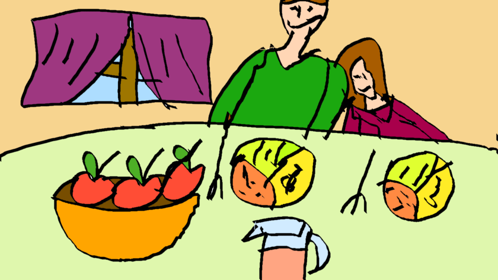 Posiłek wegański (razem, wspólnota)